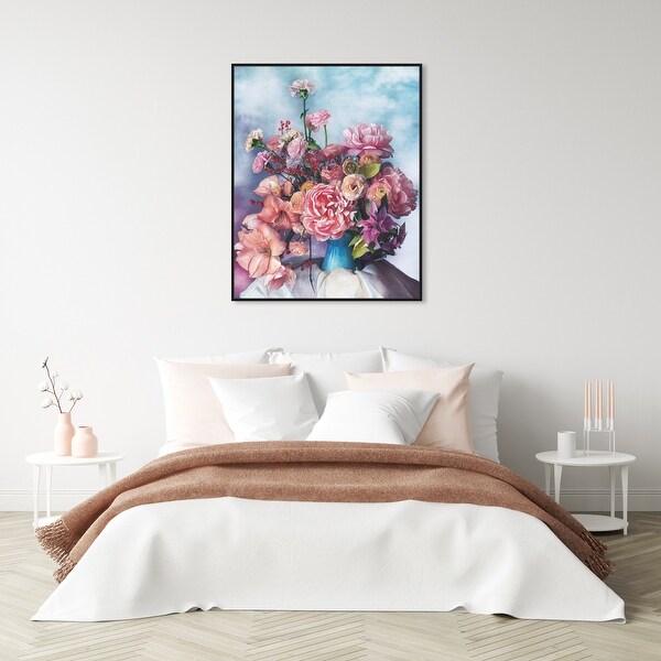 Oliver Gal 'Softy flowers' Floral and Botanical Blue Wall