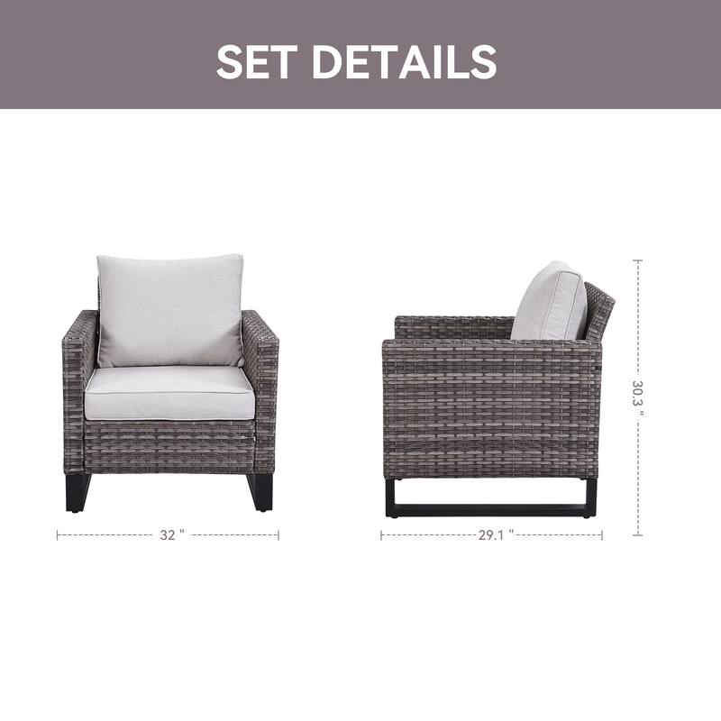 Outdoor Patio Chairs High Back Chair with Cushions