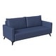 preview thumbnail 29 of 38, Inno 3-Seater Modern Leather Sofa Couch with Solid Wood Frame, Stainless Steel Legs and Detachable Back Cushions Dark Blue