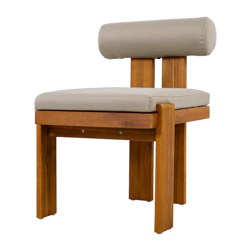 Christopher Knight Home - Ardena Modern Solid Wood Outdoor Dining Set with Round Back Cushioned Chairs