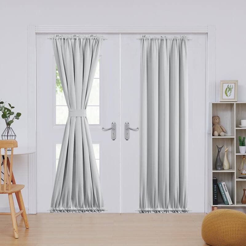 Deconovo French Door Curtain with Rod Pocket and Tieback 1 Panel