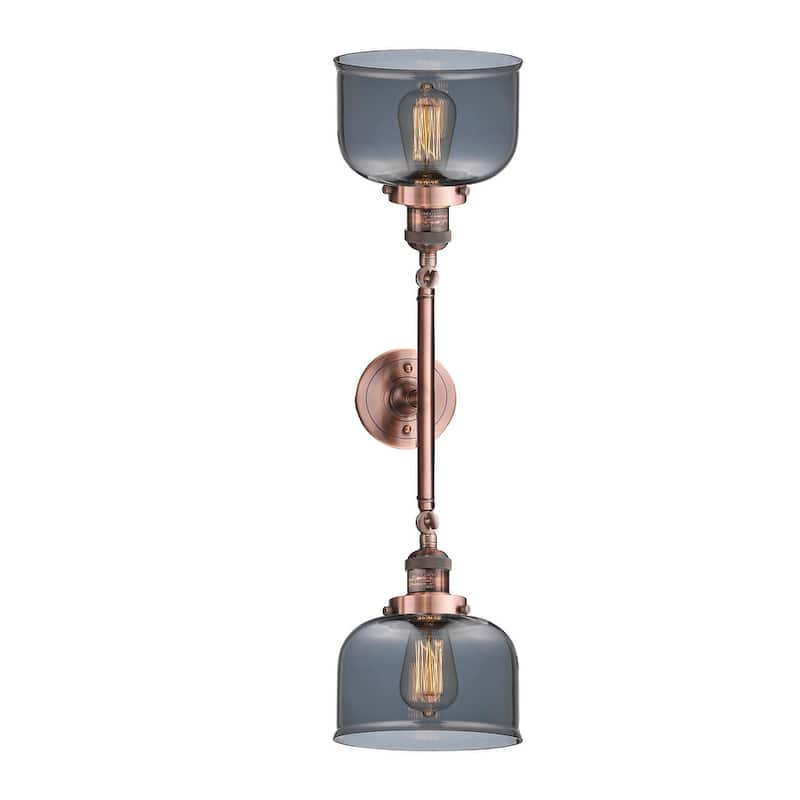 Innovations Lighting Large Bell 2 Light 23" Wide Bathroom Vanity Light - Antique Copper / Plated Smoked