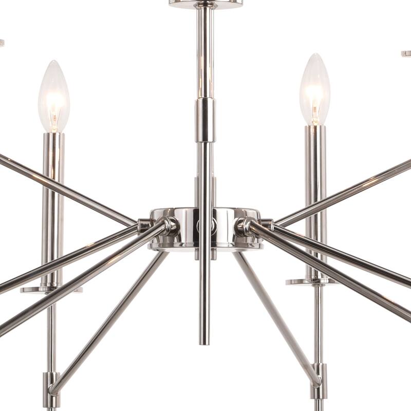 Kedzie 9 Light Brass Mid-Century Modern Chandelier