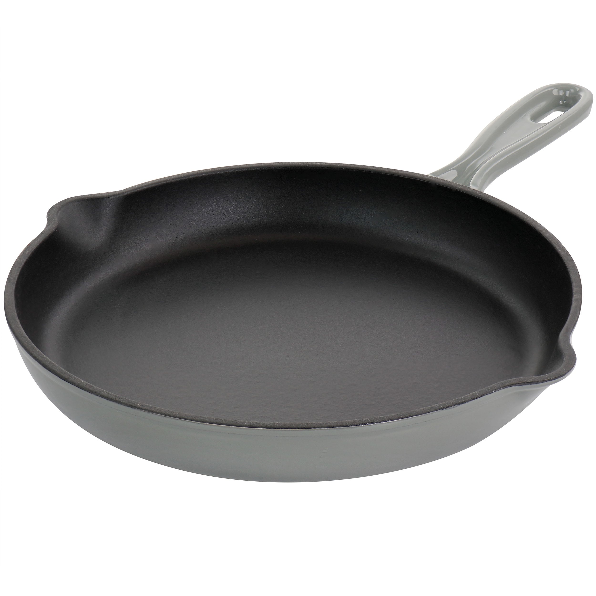 Round 10.25 Inch Enameled Cast Iron Skillet in Gray 10.25