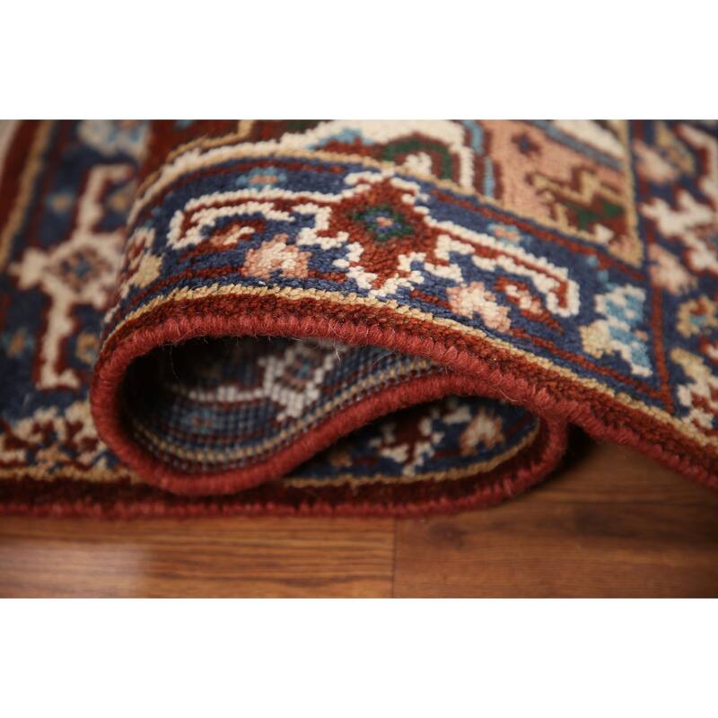 Hand Knotted Oriental 100% Wool Carpet Traditional Medallion Oranges & Rust Heriz (serapi) Area Rug - 3' 0'' X 2' 0''