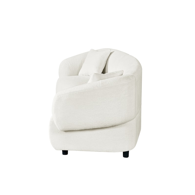 Christopher Knight Home - Hulk Curved Boucle 3-Seat Sofa with Sturdy Wooden Frame