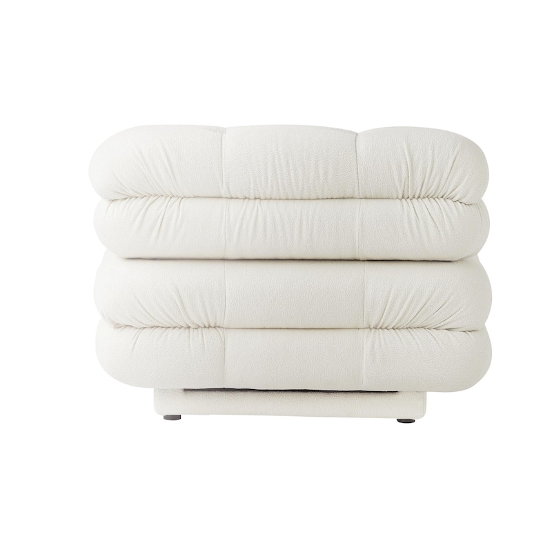109'' Teddy Velvet Fabric Sectional Sofa L-Shaped Couch with Ottoman