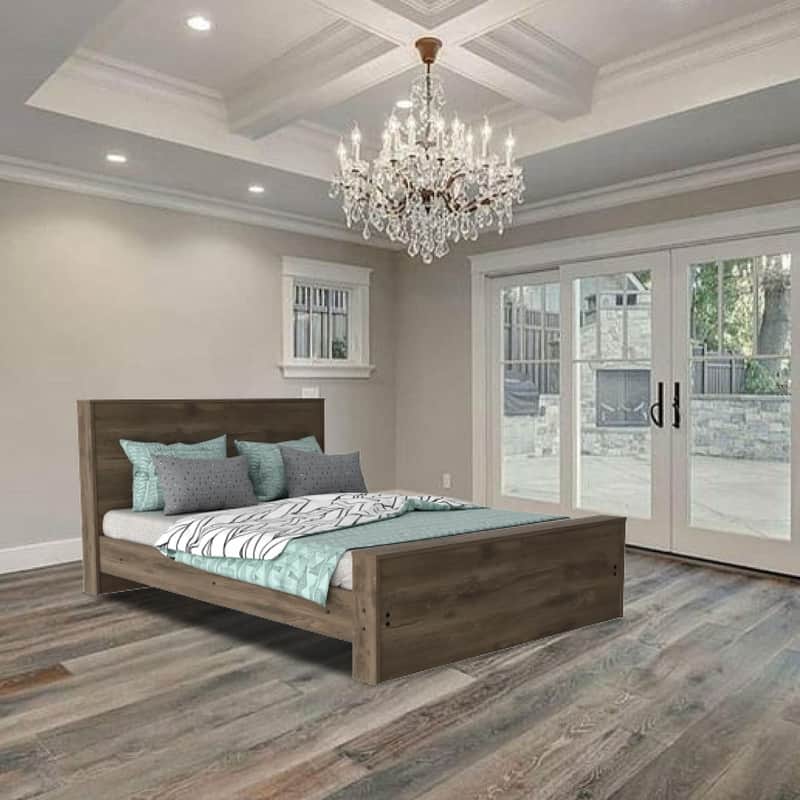 Comfort bed frame Dark Brown full bed Particle Board metal bed