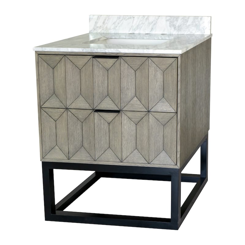 KitchenBathCollection Henley 30" Bathroom Vanity with Carrara Marble Top