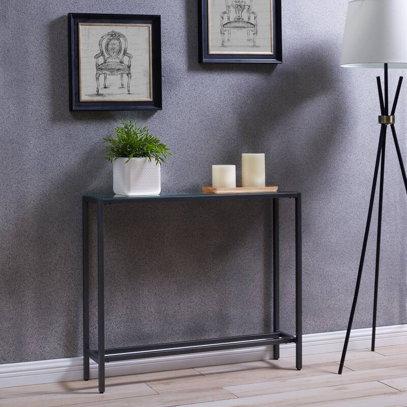 SEI Furniture Ham Narrow Console Table - Gunmetal Grey