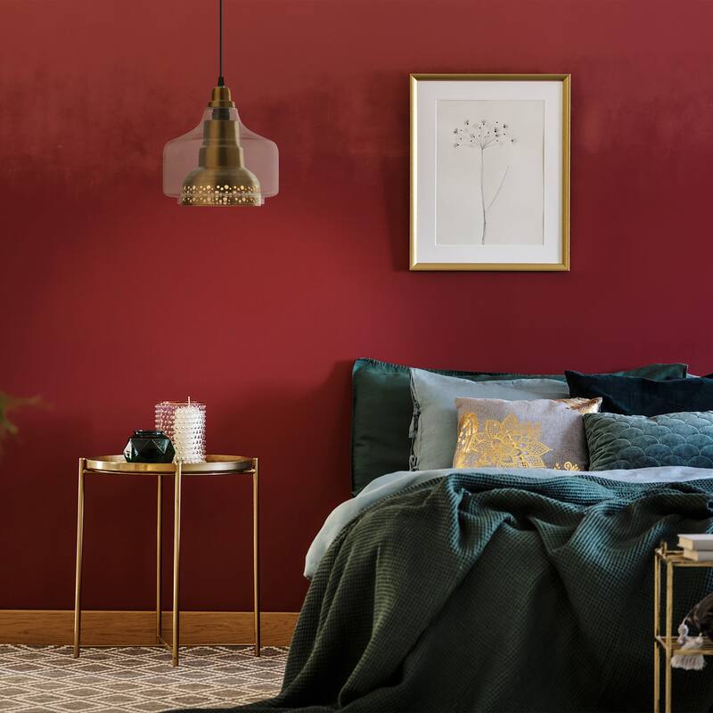 Lydia River of Goods Brushed Brass Bell-Shaped Pendant Light with Clear Glass Shade - 7" x 7" x 12/77"