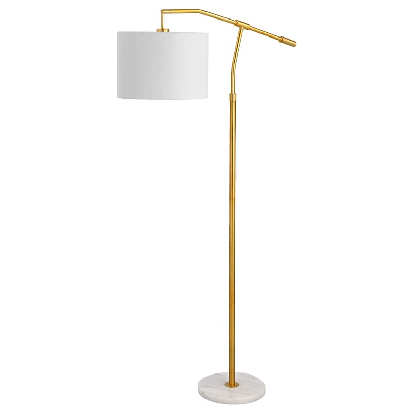 Marble Floor Lamp With Gold And White Finish - 13"D x 32"W x 61"H