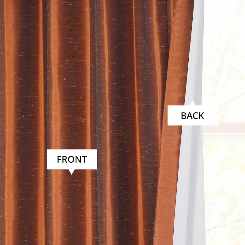 Exclusive Fabrics Textured Faux Dupioni Silk Thermal Blackout Curtains (1 Panel)