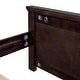 preview thumbnail 23 of 30, Farmhouse Wooden Platform Full Size Bed With Curl Design Headboard And Footboard For Teenager, Espresso Twin