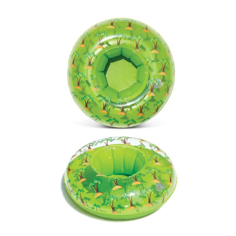 CoTa Global Inflatable Pool Palm Tree Float Drink Holder - Set Of 4 - 7"L x 7"W x 2.25"H