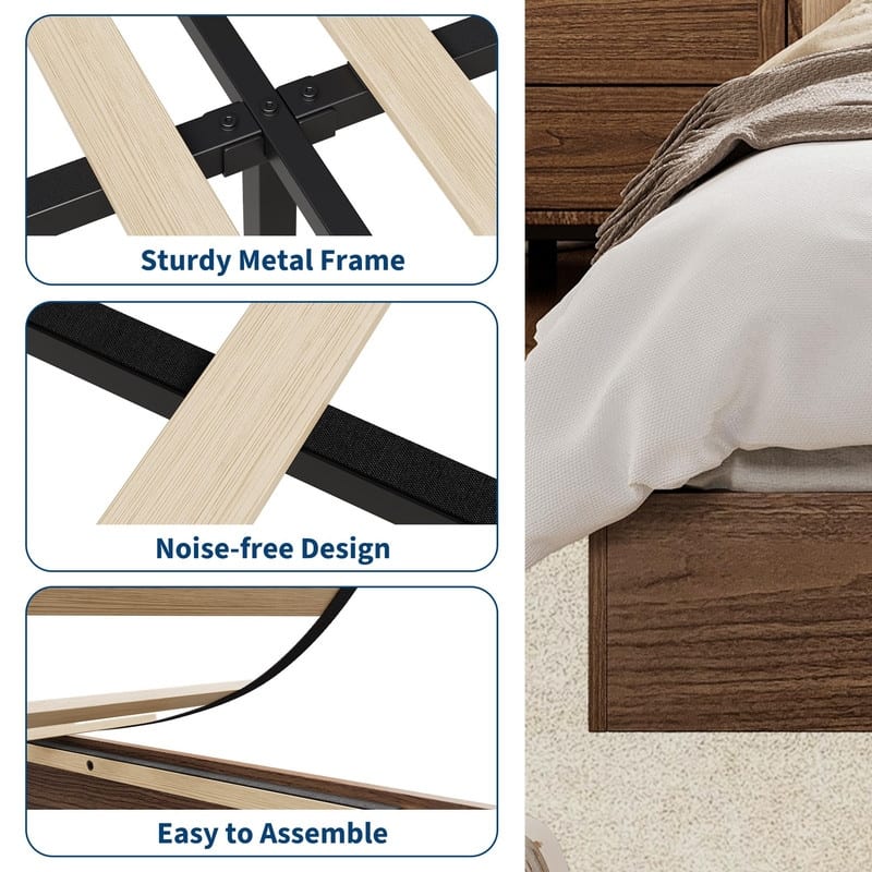 Modern Solid Wood Platform Bed Frame