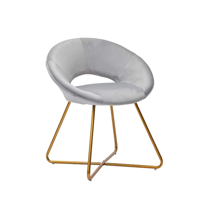 Porthos Home Reine Leisure Accent Chair, Velvet Upholstery, Gold Legs