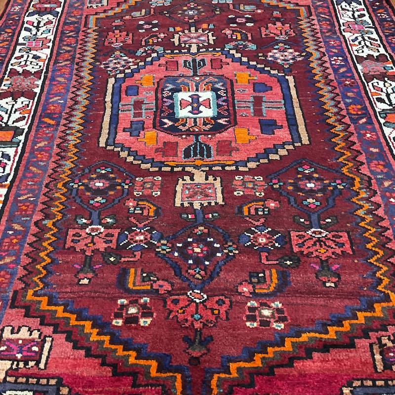 HERAT ORIENTAL Hand-knotted Tribal Hamadan Wool Rug - 4'3 x 6'8