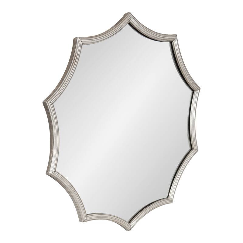 Kate and Laurel Lalina Scalloped Round Framed Accent Mirror - 24" Diameter - Silver