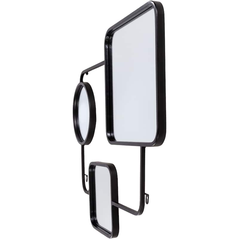 Artistic Weavers Lucci Black Contemporary Geometric Mirror - 29"H x 25"W