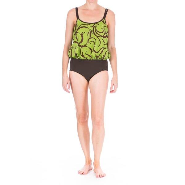 Shop Mainstream Womens Full Coverage Blouson One Piece Swimsuit