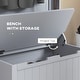 preview thumbnail 6 of 33, HOMCOM 28" 3-In-1 Entryway Hall Tree with Storage Bench, Coat Rack with Four Hooks and Shoe Storage, Gray