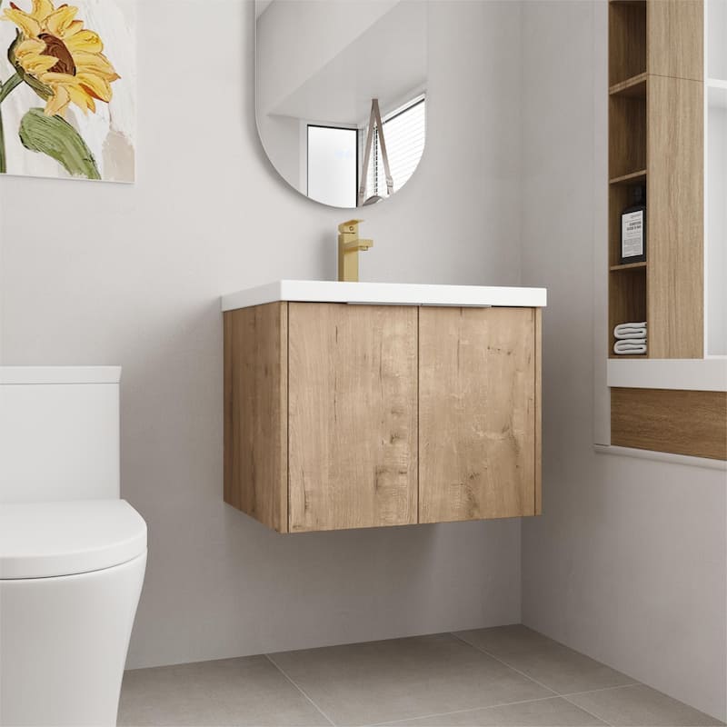 Beingnext 24"/30"/36" Bathroom Vanity with Sink, Floating Bathroom Vanity with 2 Soft Close Doors