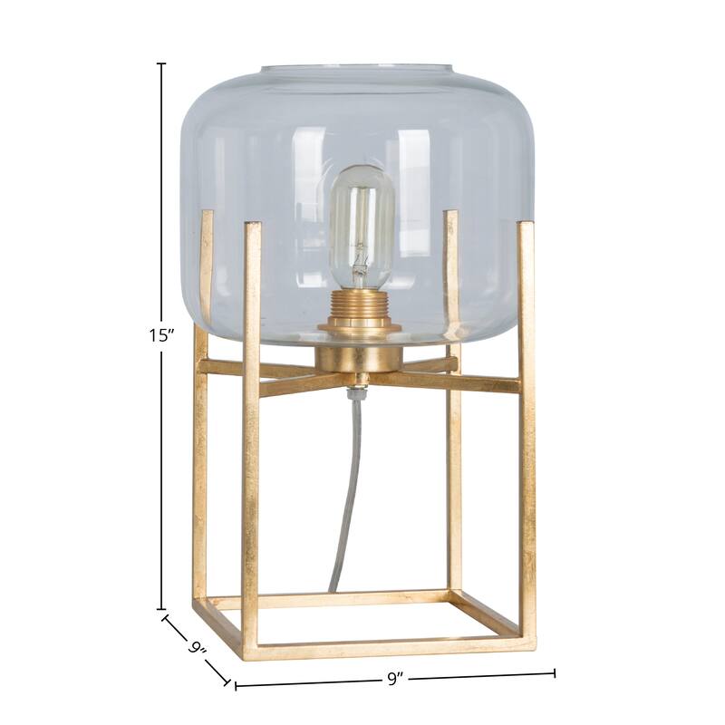 15" Metal Table Lamp, Gold (Set of 2) - 15