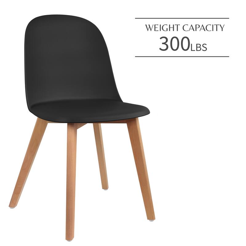 Set of 4 Plastic Dining Side Chair Wood For Event Kitchen Office Event Garden Patio Cafe