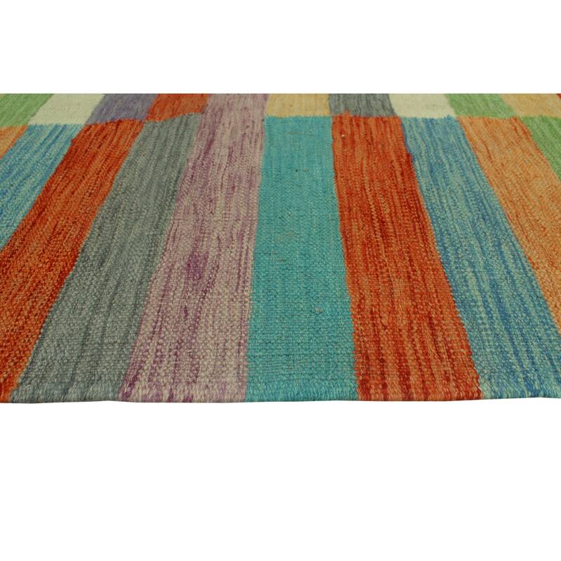 Hand-Woven Winchester Kilim Knightsbridge Rust/Ivory Rug - 4'1" x 5'11"