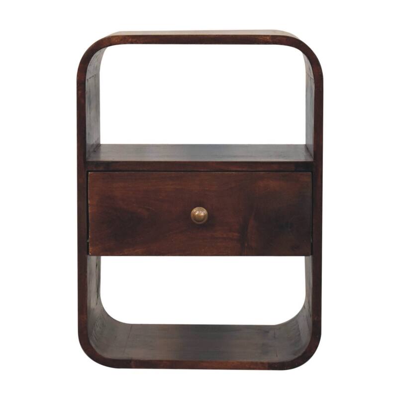 HomeRoots 22" Chestnut Solid Wood One Drawer Nightstand