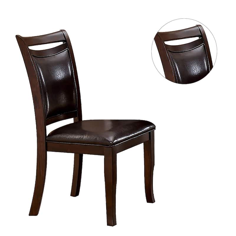 Set of 2 Padded Leatherette Dining Side Chairs