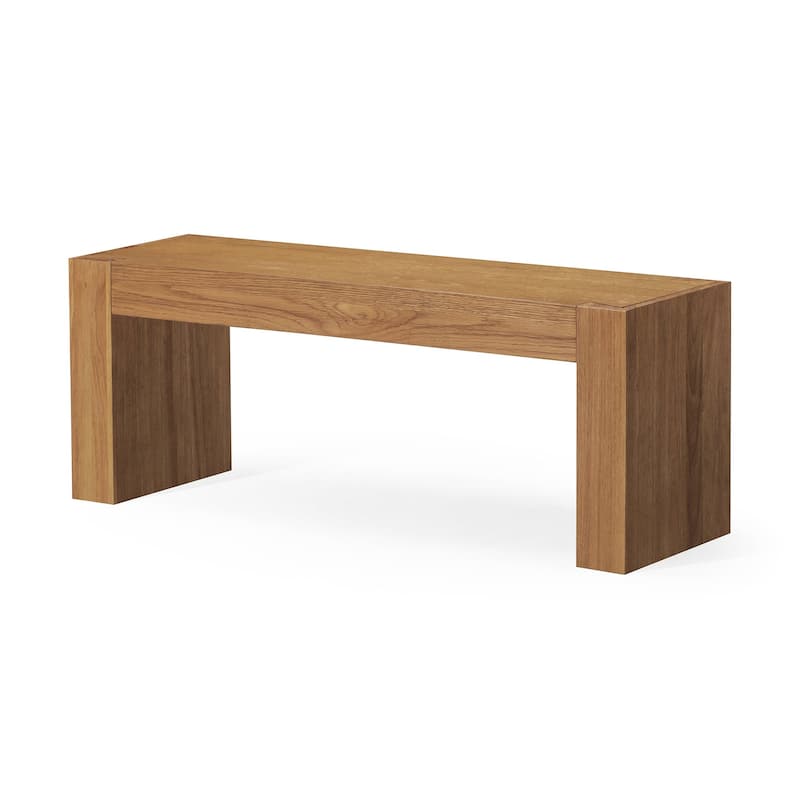 Maven Lane Zeno Wooden Bench - Weathered Natural