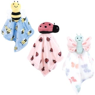 Hudson Baby Girls Animal Face Security Blanket, Butterfly 3-Pack, One Size - Butterfly 3-Pack - One Size
