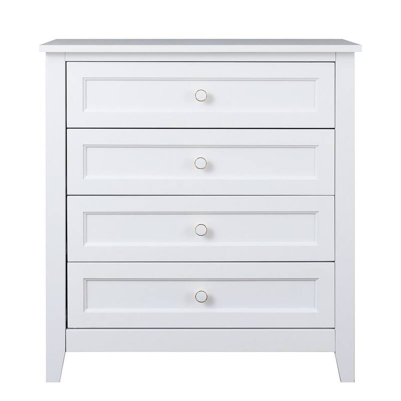 Modern Solid Wood Drawer Dresser with Retro Round Handles