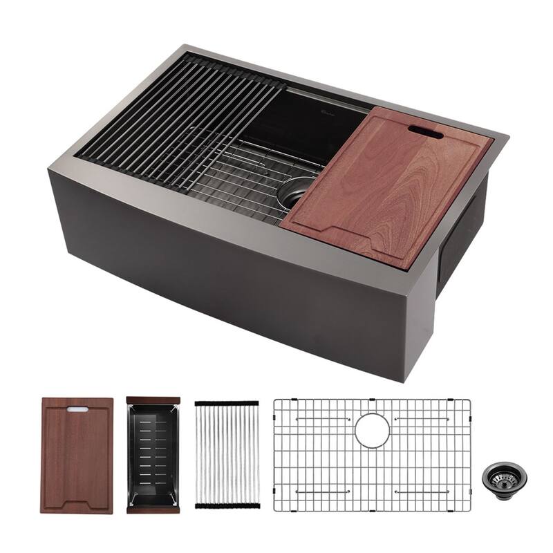 Farmhouse Apron Single Bowl Stainless Steel Workstation Kitchen Sink