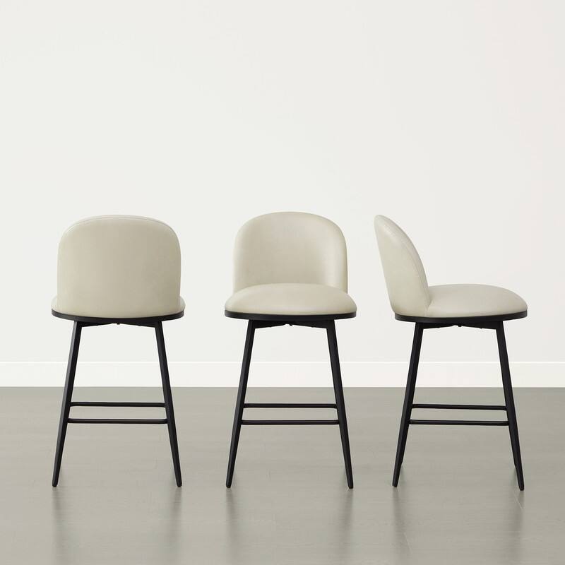 Beverly Swivel Counter Bar Stool Set 26 in Barstools with Metal Frame