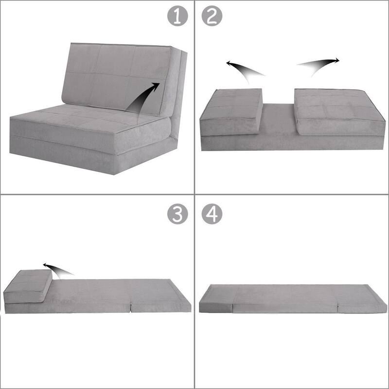 Convertible Lounger Folding Sofa Sleeper Bed - 83" x 28.3" x 4.5"(L x W x H)