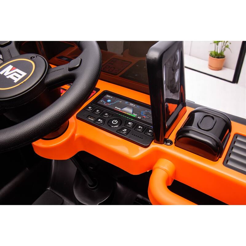24V Ride-On Dump Truck with Remote Control, Automatic Trailer, Bluetooth, and Music - Electric Construction Vehicle Toy
