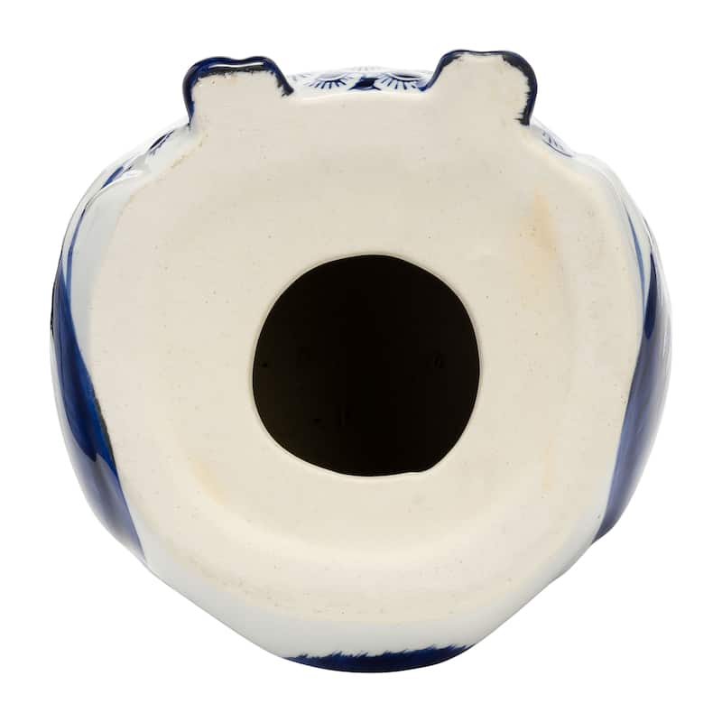 Sagebrook Home Stoneware Ceramic Owl Figurine with Intricate Hand-Painted Detailing