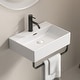 preview thumbnail 2 of 12, GDFStudio - Vale Modern Ceramic Wall Mounted Vessel Sink with Integrated Towel Bar and Faucet Hole Milk White - 20.08"