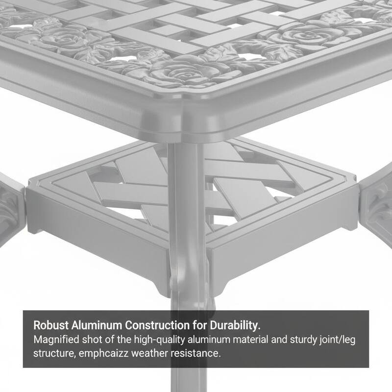 Stylish Aluminum Square Coffee Table for Outdoor Living Room