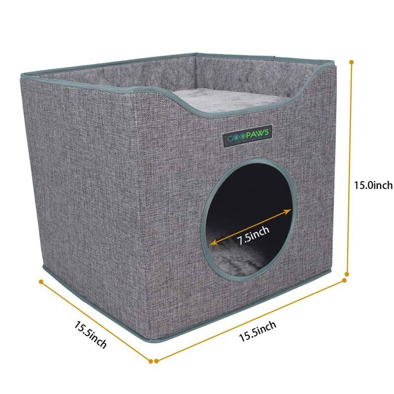 Jespet Foldable Cat Condo, Smoke Gray