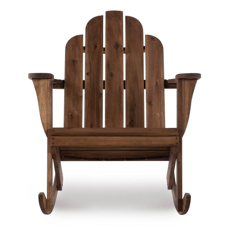 Gavil Indoor/Outdoor Solid Wood Adirondack Rocking Chair - Brown
