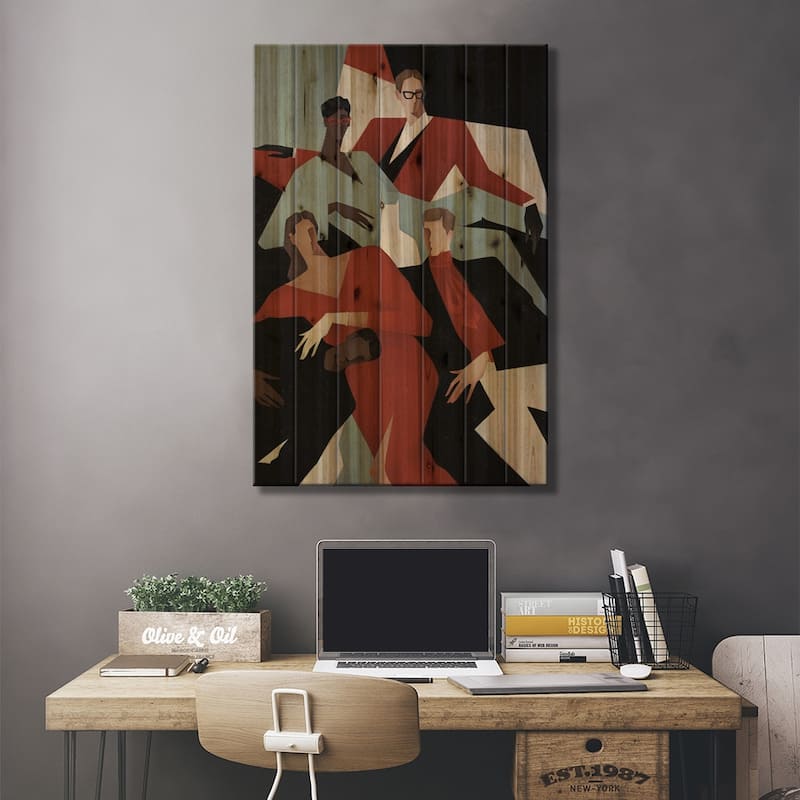 We Are Just Friends Print On Wood by Valeriya Simantovskaya - Multi-Color