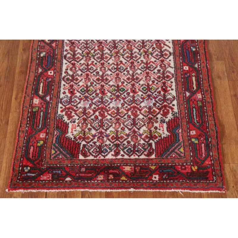 Hamedan Persian Vintage Runner Rug Hallway Hand-knotted Wool Carpet - 2'5"x 6'6"