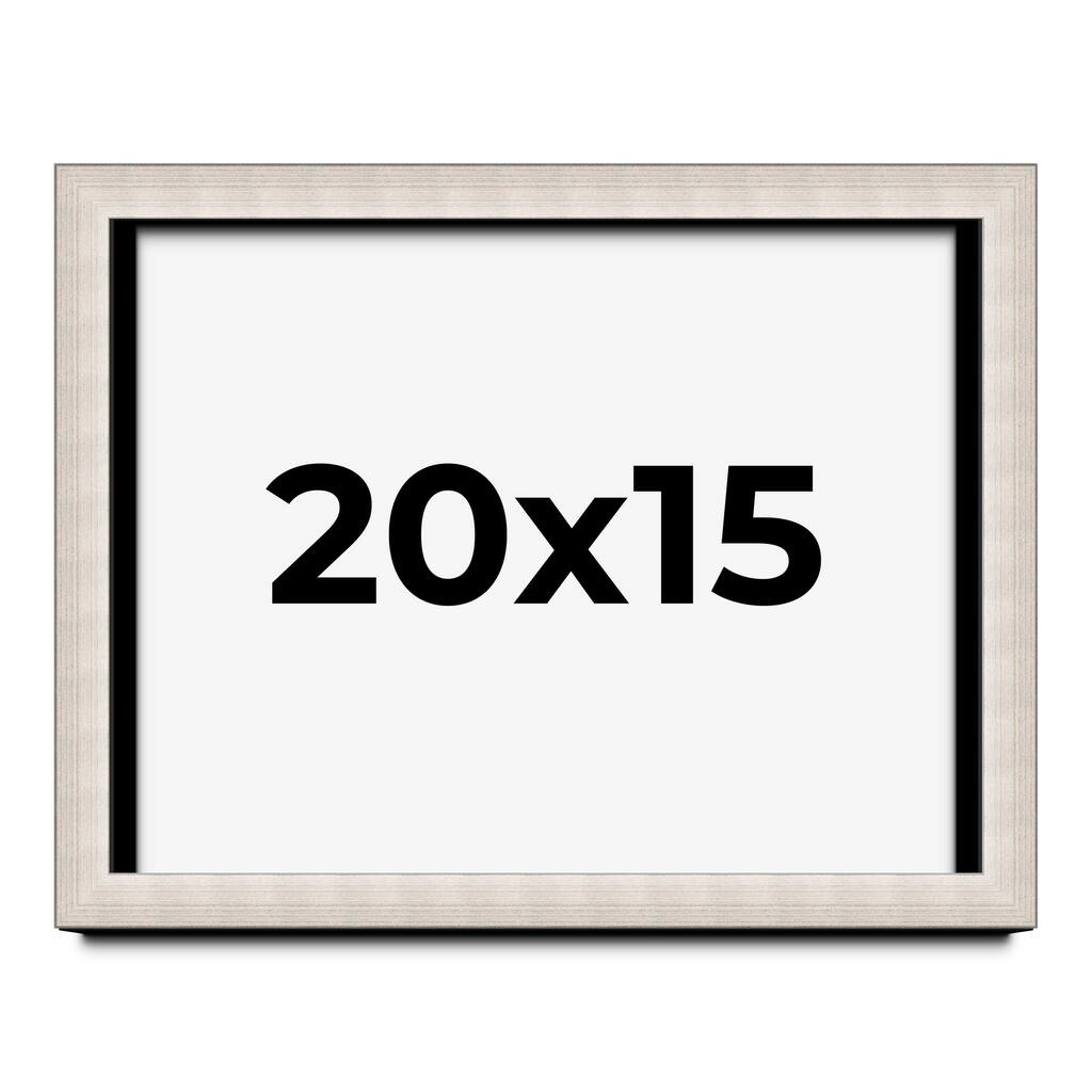 20x15 Shadow Box Frame Silver Real Wood Contemporary Shadowbox Display Frame UV Acrylic Front Acid Free Backing and Hardware