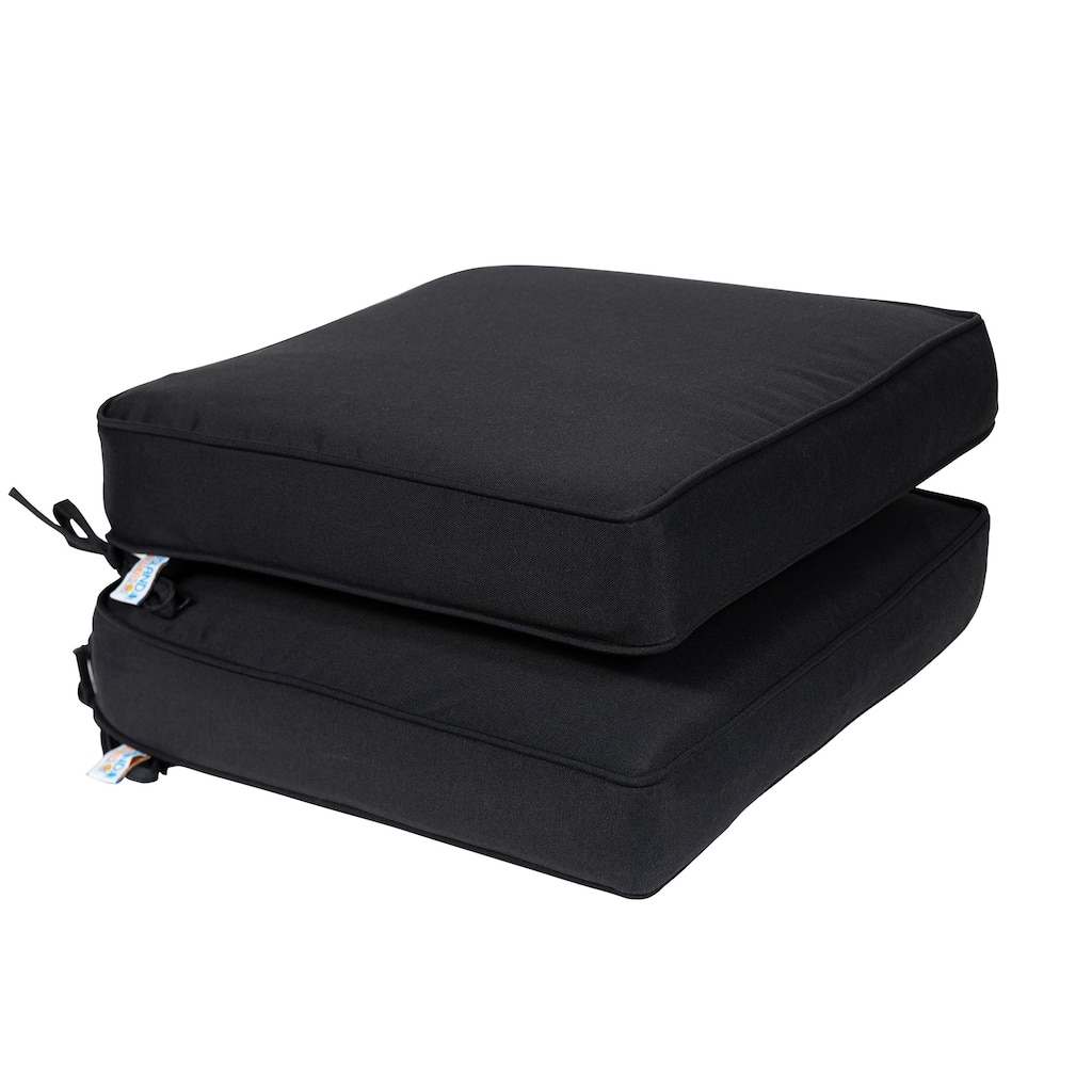 Island Retreat All-Weather Outdoor Solid Color Seat Cushion (Set of 2) - 18.5-in L x 16-in W x 3-in D