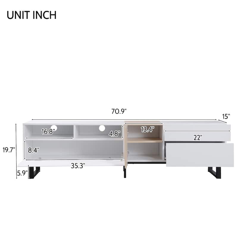 TV Stand with Double Storage Space, Media Console Table