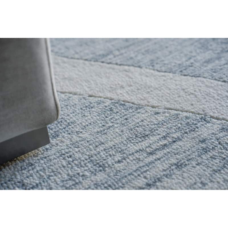 Exquisite Rugs Miami Handmade Hand-tufted New Zealand Wool on Canvas Silver/Ivory Area Rug